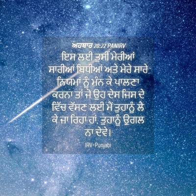 Picture 04 - ਅਹਬਾਰ 20:22 PANIRV - ਇਸ ਲਈ ਤੁਸੀਂ ਮੇਰੀਆਂ - Bible Verse Picture