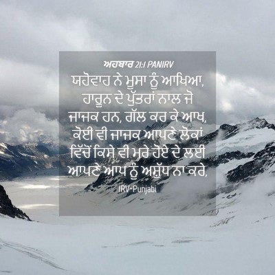 Picture 04 - ਅਹਬਾਰ 21:1 PANIRV - ਯਹੋਵਾਹ ਨੇ ਮੂਸਾ ਨੂੰ - Bible Verse Picture