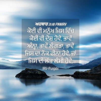 Picture 04 - ਅਹਬਾਰ 21:18 PANIRV - ਕੋਈ ਵੀ ਮਨੁੱਖ ਜਿਸ - Bible Verse Picture