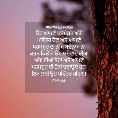 Picture 04 - ਅਹਬਾਰ 21:6 PANIRV - ਉਹ ਆਪਣੇ ਪਰਮੇਸ਼ੁਰ - Bible Verse Picture