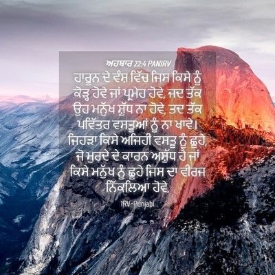 Picture 04 - ਅਹਬਾਰ 22:4 PANIRV - ਹਾਰੂਨ ਦੇ ਵੰਸ਼ ਵਿੱਚ - Bible Verse Picture