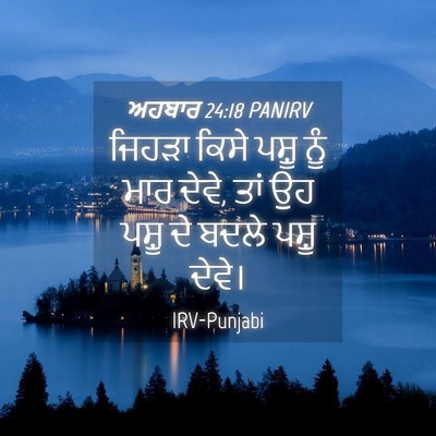 Picture 04 - ਅਹਬਾਰ 24:18 PANIRV - ਜਿਹੜਾ ਕਿਸੇ ਪਸ਼ੂ - Bible Verse Picture