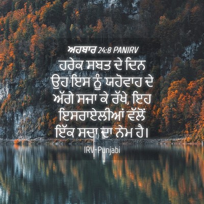 Picture 04 - ਅਹਬਾਰ 24:8 PANIRV - ਹਰੇਕ ਸਬਤ ਦੇ ਦਿਨ ਉਹ - Bible Verse Picture