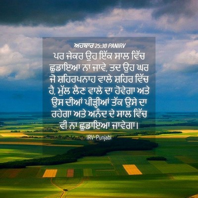 Picture 04 - ਅਹਬਾਰ 25:30 PANIRV - ਪਰ ਜੇਕਰ ਉਹ ਇੱਕ ਸਾਲ - Bible Verse Picture