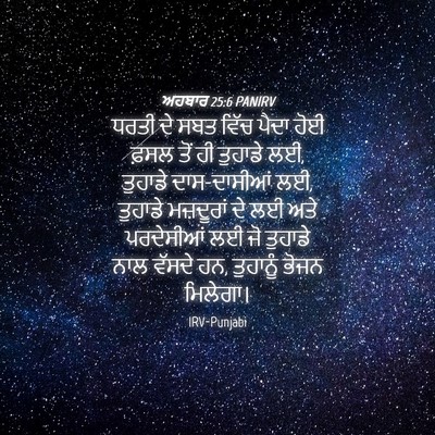 Picture 04 - ਅਹਬਾਰ 25:6 PANIRV - ਧਰਤੀ ਦੇ ਸਬਤ ਵਿੱਚ - Bible Verse Picture