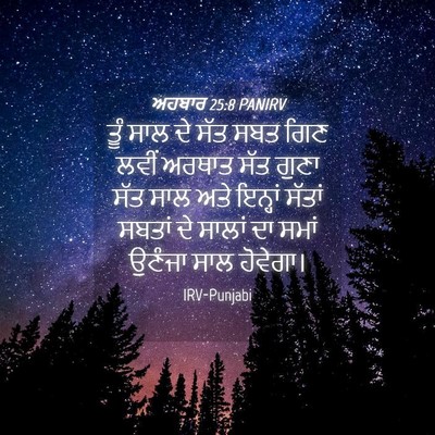 Picture 04 - ਅਹਬਾਰ 25:8 PANIRV - ਤੂੰ ਸਾਲ ਦੇ ਸੱਤ ਸਬਤ - Bible Verse Picture