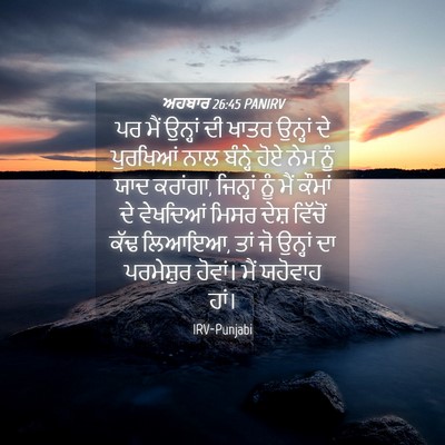 Picture 04 - ਅਹਬਾਰ 26:45 PANIRV - ਪਰ ਮੈਂ ਉਨ੍ਹਾਂ ਦੀ - Bible Verse Picture