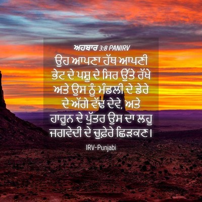 Picture 04 - ਅਹਬਾਰ 3:8 PANIRV - ਉਹ ਆਪਣਾ ਹੱਥ ਆਪਣੀ - Bible Verse Picture