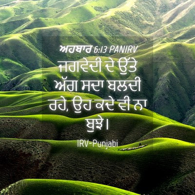Picture 04 - ਅਹਬਾਰ 6:13 PANIRV - ਜਗਵੇਦੀ ਦੇ ਉੱਤੇ ਅੱਗ - Bible Verse Picture