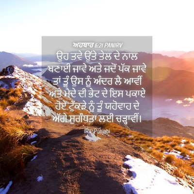 Picture 04 - ਅਹਬਾਰ 6:21 PANIRV - ਉਹ ਤਵੇ ਉੱਤੇ ਤੇਲ ਦੇ - Bible Verse Picture