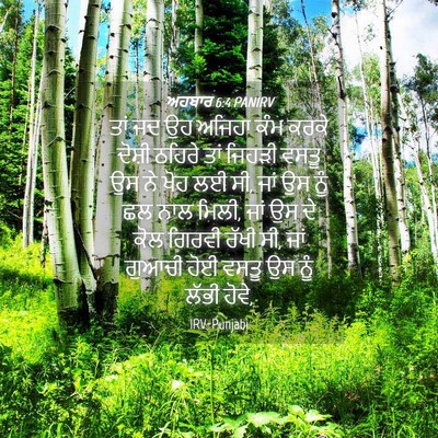 Picture 04 - ਅਹਬਾਰ 6:4 PANIRV - ਤਾਂ ਜਦ ਉਹ ਅਜਿਹਾ ਕੰਮ - Bible Verse Picture