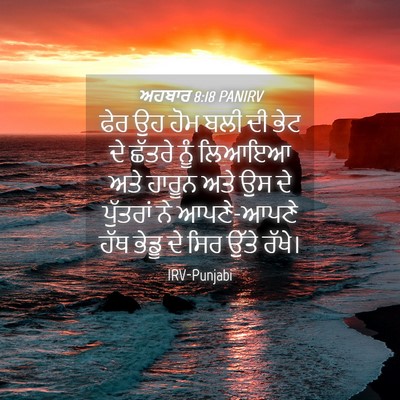 Picture 04 - ਅਹਬਾਰ 8:18 PANIRV - ਫੇਰ ਉਹ ਹੋਮ ਬਲੀ ਦੀ - Bible Verse Picture
