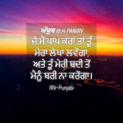 Picture 04 - ਅੱਯੂਬ 10:14 PANIRV - ਜੇ ਮੈਂ ਪਾਪ ਕਰਾਂ ਤਾਂ - Bible Verse Picture