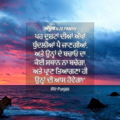 Picture 04 - ਅੱਯੂਬ 11:20 PANIRV - ਪਰ ਦੁਸ਼ਟਾਂ ਦੀਆਂ - Bible Verse Picture