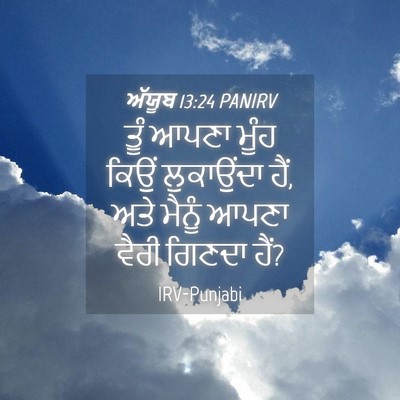 Picture 04 - ਅੱਯੂਬ 13:24 PANIRV - ਤੂੰ ਆਪਣਾ ਮੂੰਹ ਕਿਉਂ - Bible Verse Picture
