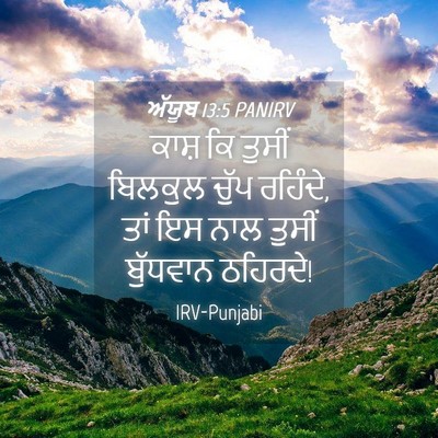 Picture 04 - ਅੱਯੂਬ 13:5 PANIRV - ਕਾਸ਼ ਕਿ ਤੁਸੀਂ - Bible Verse Picture