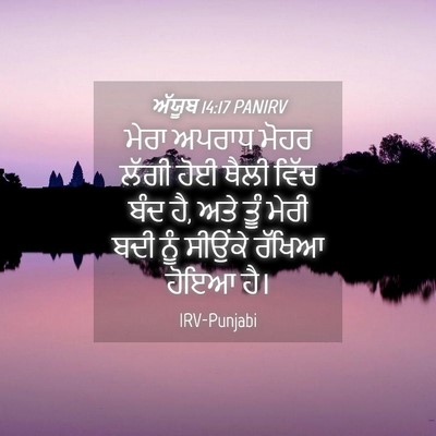 Picture 04 - ਅੱਯੂਬ 14:17 PANIRV - ਮੇਰਾ ਅਪਰਾਧ ਮੋਹਰ - Bible Verse Picture