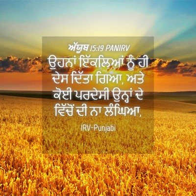 Picture 04 - ਅੱਯੂਬ 15:19 PANIRV - ਉਹਨਾਂ ਇੱਕਲਿਆਂ ਨੂੰ - Bible Verse Picture