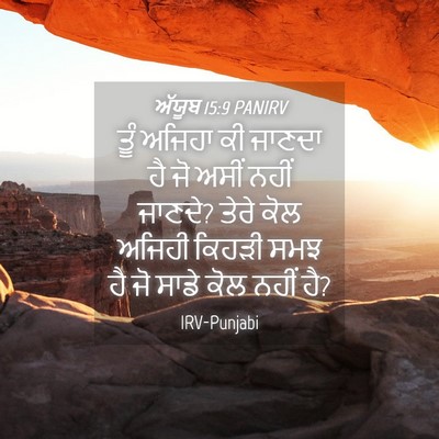 Picture 04 - ਅੱਯੂਬ 15:9 PANIRV - ਤੂੰ ਅਜਿਹਾ ਕੀ ਜਾਣਦਾ - Bible Verse Picture