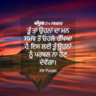 Picture 04 - ਅੱਯੂਬ 17:4 PANIRV - ਤੂੰ ਤਾਂ ਉਹਨਾਂ ਦਾ ਮਨ - Bible Verse Picture