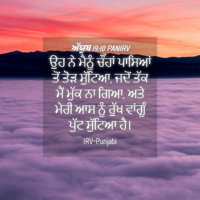Picture 04 - ਅੱਯੂਬ 19:10 PANIRV - ਉਹ ਨੇ ਮੈਨੂੰ ਚੌਂਹਾਂ - Bible Verse Picture