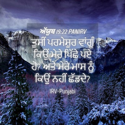 Picture 04 - ਅੱਯੂਬ 19:22 PANIRV - ਤੁਸੀਂ ਪਰਮੇਸ਼ੁਰ - Bible Verse Picture
