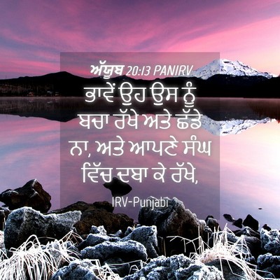Picture 04 - ਅੱਯੂਬ 20:13 PANIRV - ਭਾਵੇਂ ਉਹ ਉਸ ਨੂੰ ਬਚਾ - Bible Verse Picture