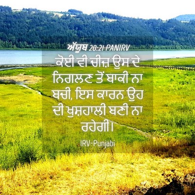 Picture 04 - ਅੱਯੂਬ 20:21 PANIRV - ਕੋਈ ਵੀ ਚੀਜ਼ ਉਸ ਦੇ - Bible Verse Picture