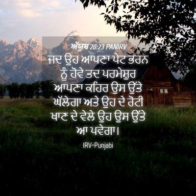 Picture 04 - ਅੱਯੂਬ 20:23 PANIRV - ਜਦ ਉਹ ਆਪਣਾ ਪੇਟ ਭਰਨ - Bible Verse Picture