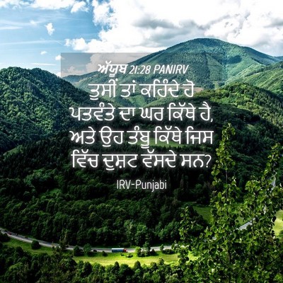 Picture 04 - ਅੱਯੂਬ 21:28 PANIRV - ਤੁਸੀਂ ਤਾਂ ਕਹਿੰਦੇ - Bible Verse Picture