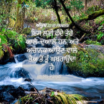 Picture 04 - ਅੱਯੂਬ 22:10 PANIRV - ਇਸ ਲਈ ਫੰਦੇ ਤੇਰੇ - Bible Verse Picture