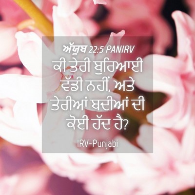 Picture 04 - ਅੱਯੂਬ 22:5 PANIRV - ਕੀ ਤੇਰੀ ਬੁਰਿਆਈ - Bible Verse Picture