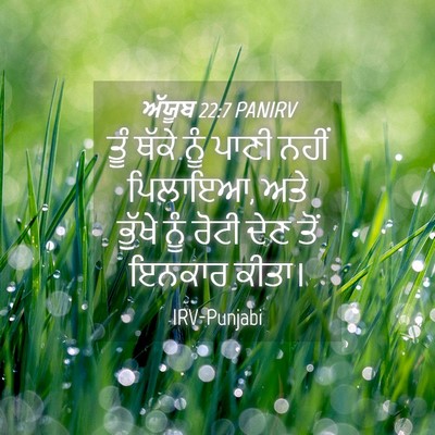 Picture 04 - ਅੱਯੂਬ 22:7 PANIRV - ਤੂੰ ਥੱਕੇ ਨੂੰ ਪਾਣੀ - Bible Verse Picture
