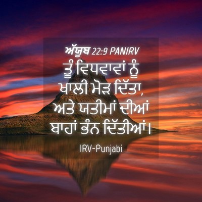 Picture 04 - ਅੱਯੂਬ 22:9 PANIRV - ਤੂੰ ਵਿਧਵਾਵਾਂ ਨੂੰ - Bible Verse Picture