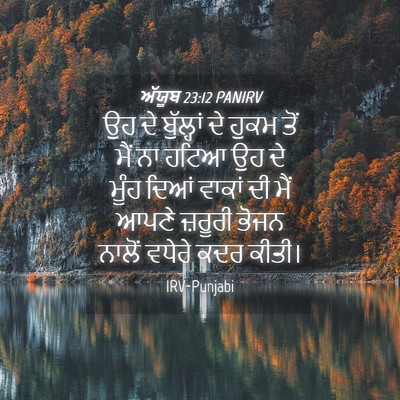Picture 04 - ਅੱਯੂਬ 23:12 PANIRV - ਉਹ ਦੇ ਬੁੱਲ੍ਹਾਂ ਦੇ - Bible Verse Picture