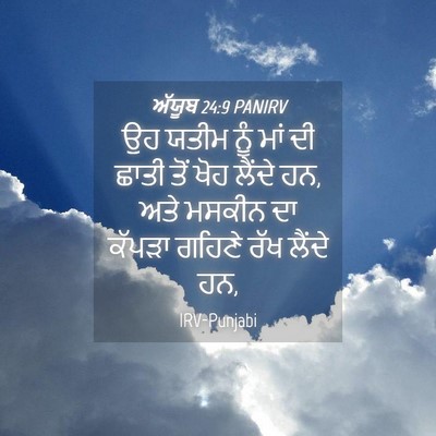 Picture 04 - ਅੱਯੂਬ 24:9 PANIRV - ਉਹ ਯਤੀਮ ਨੂੰ ਮਾਂ ਦੀ - Bible Verse Picture
