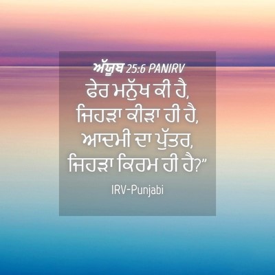 Picture 04 - ਅੱਯੂਬ 25:6 PANIRV - ਫੇਰ ਮਨੁੱਖ ਕੀ ਹੈ, - Bible Verse Picture