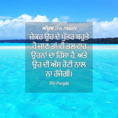 Picture 04 - ਅੱਯੂਬ 27:14 PANIRV - ਜੇਕਰ ਉਹ ਦੇ ਪੁੱਤਰ - Bible Verse Picture