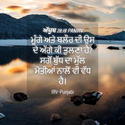 Picture 04 - ਅੱਯੂਬ 28:18 PANIRV - ਮੂੰਗੇ ਅਤੇ ਬਲੌਰ ਦੀ - Bible Verse Picture