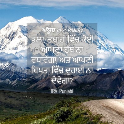 Picture 04 - ਅੱਯੂਬ 30:24 PANIRV - ਭਲਾ, ਤਬਾਹੀ ਵਿੱਚ ਕੋਈ - Bible Verse Picture