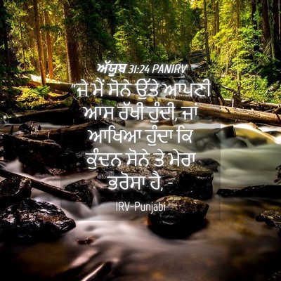 Picture 04 - ਅੱਯੂਬ 31:24 PANIRV - “ਜੇ ਮੈਂ ਸੋਨੇ ਉੱਤੇ - Bible Verse Picture