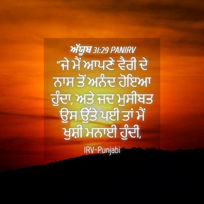 Picture 04 - ਅੱਯੂਬ 31:29 PANIRV - “ਜੇ ਮੈਂ ਆਪਣੇ ਵੈਰੀ - Bible Verse Picture
