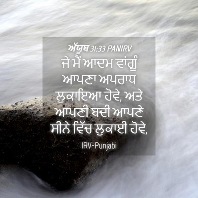 Picture 04 - ਅੱਯੂਬ 31:33 PANIRV - ਜੇ ਮੈਂ ਆਦਮ ਵਾਂਗੂੰ - Bible Verse Picture