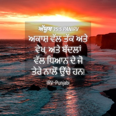 Picture 04 - ਅੱਯੂਬ 35:5 PANIRV - ਅਕਾਸ਼ ਵੱਲ ਤੱਕ ਅਤੇ - Bible Verse Picture
