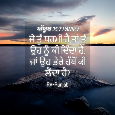 Picture 04 - ਅੱਯੂਬ 35:7 PANIRV - ਜੇ ਤੂੰ ਧਰਮੀ ਹੈ ਤਾਂ - Bible Verse Picture