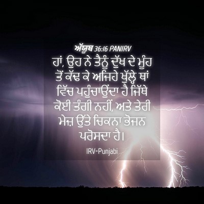 Picture 04 - ਅੱਯੂਬ 36:16 PANIRV - ਹਾਂ, ਉਹ ਨੇ ਤੈਨੂੰ - Bible Verse Picture
