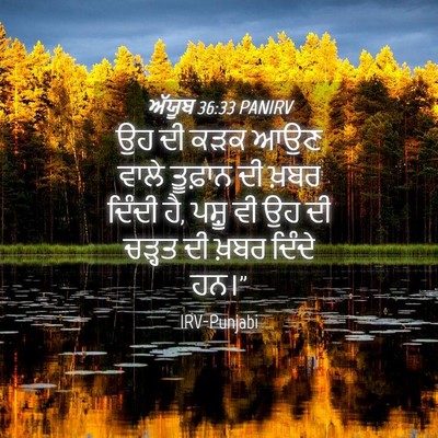 Picture 04 - ਅੱਯੂਬ 36:33 PANIRV - ਉਹ ਦੀ ਕੜਕ ਆਉਣ ਵਾਲੇ - Bible Verse Picture
