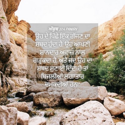 Picture 04 - ਅੱਯੂਬ 37:4 PANIRV - ਉਹ ਦੇ ਪਿੱਛੇ ਇੱਕ - Bible Verse Picture