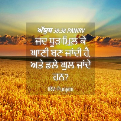 Picture 04 - ਅੱਯੂਬ 38:38 PANIRV - ਜਦ ਧੂੜ ਮਿਲ ਕੇ ਘਾਣੀ - Bible Verse Picture