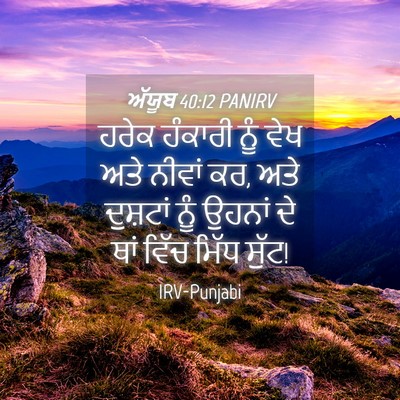 Picture 04 - ਅੱਯੂਬ 40:12 PANIRV - ਹਰੇਕ ਹੰਕਾਰੀ ਨੂੰ - Bible Verse Picture